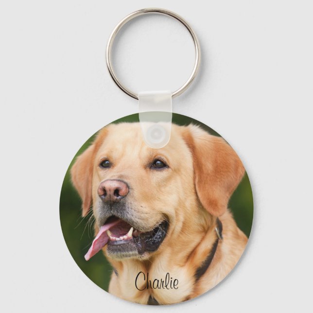 Chaveiro Pet Photo Personalizado e Text Dog Lover (Frente)