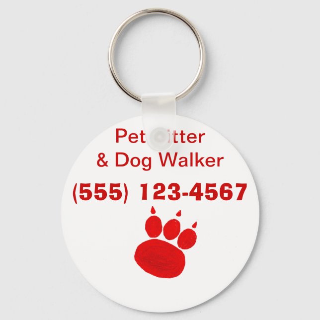 Chaveiro Pet Sitter & Dog Walker Pak Print (Frente)