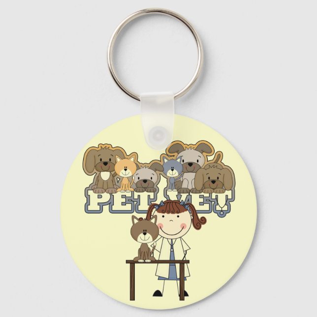 Chaveiro Pet Vet Brunette Camisetas e presentes femininos (Frente)