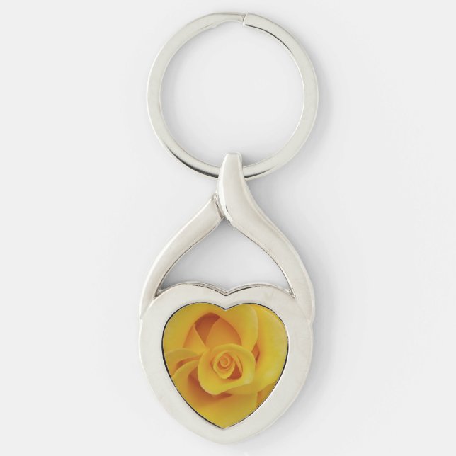 Chaveiro Pétalas de Rosa Amarela Romântica (Frente)