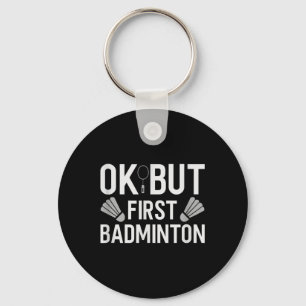 Chaveiro Peteca Raquete de Badminton Jogador de Badminton 2