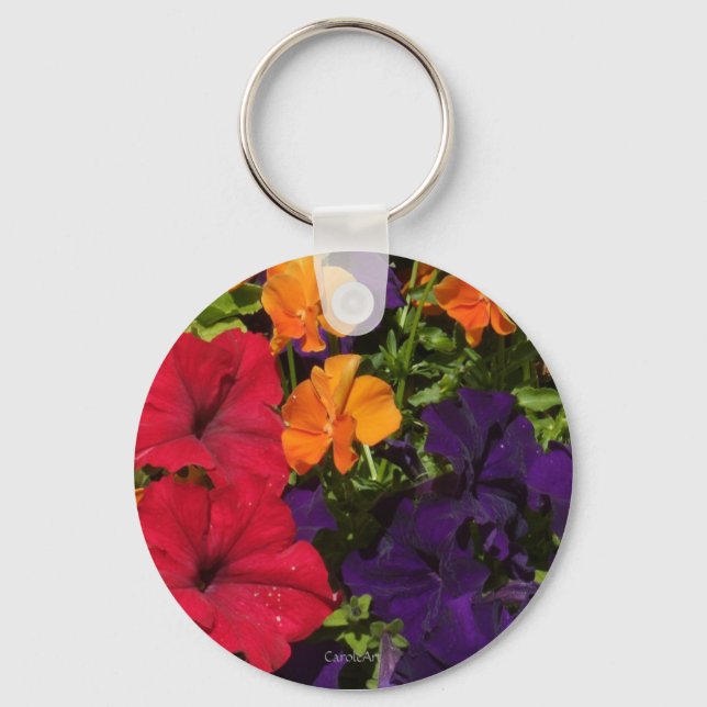 Chaveiro Petunias Laranja Roxo (Frente)