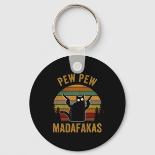 Chaveiro Pew Madafakas Pew Guns Negros Engraçados Gatos Neg