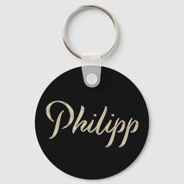 Chaveiro Philipp Name whitegold Button Schlüsselanhänger (Frente)