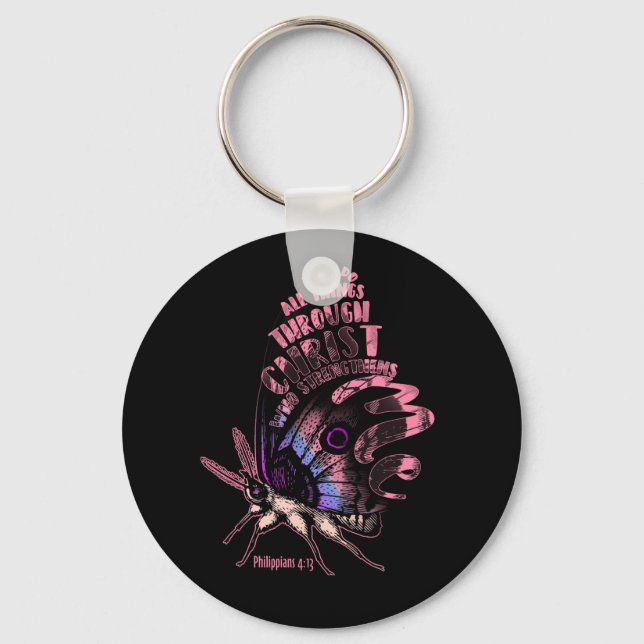 Chaveiro Philippians 4 13 Bíblia cristã Borboleta Verse (Frente)
