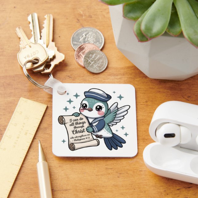 Chaveiro Philippians 4:13 Marinho do Marinheiro Hummingbird (Mesa)