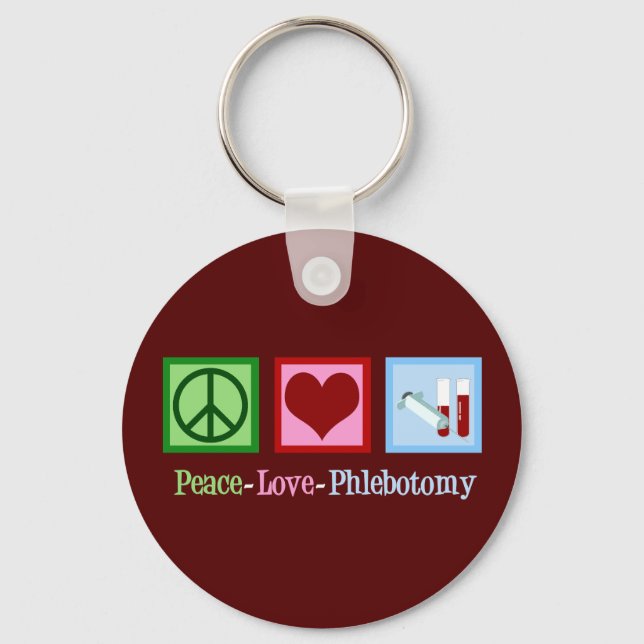 Chaveiro Phlebotomy Peace Love (Frente)