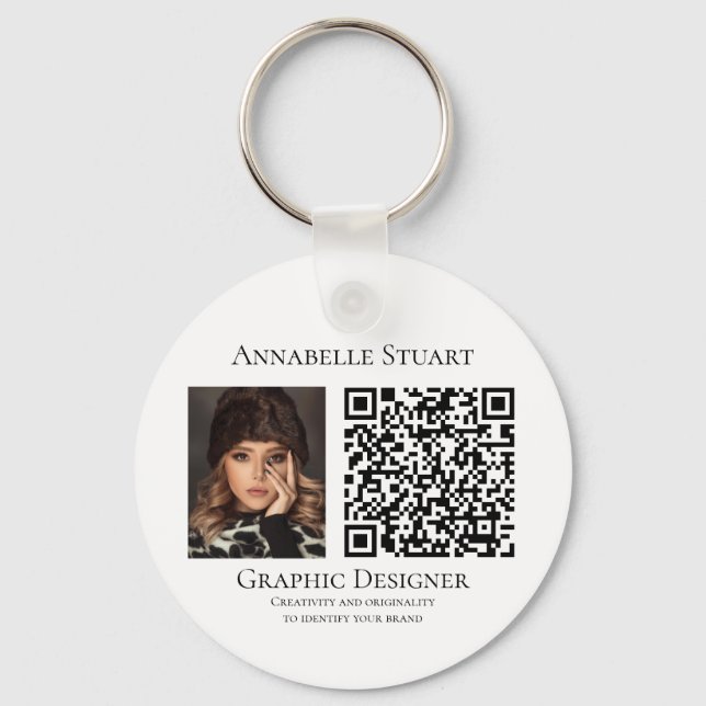 Chaveiro Photo QR code Business Company Large (Frente)