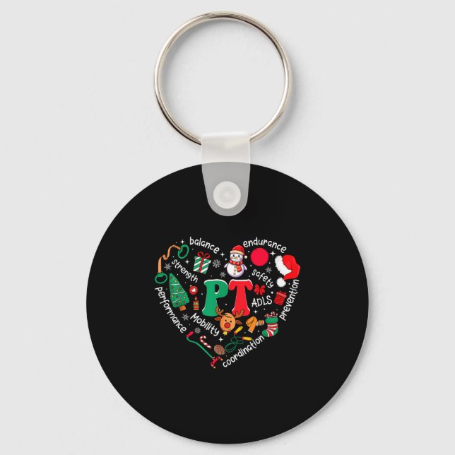 Chaveiro Physical Therapy Christmas Heart Pt Therast Xmas M (Frente)