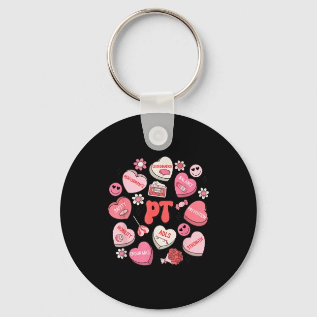 Chaveiro Physical Therapy Groovy Valentine's Day Heart Cand (Frente)