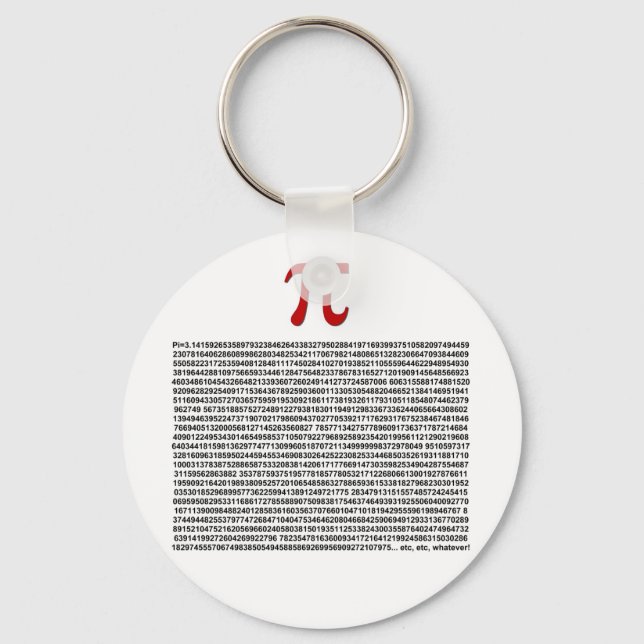 Chaveiro Pi = 3,141592653589 etc... o que quer que seja! (Frente)