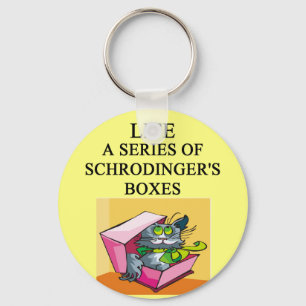 Chaveiro piada da caixa de gatos de schrodinger