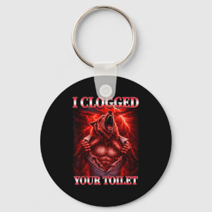 Chaveiro Piada de vaso sanitário entupido meme alpha wolf b
