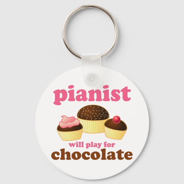 Chaveiro Pianista vai jogar pelo chocolate (Frente)