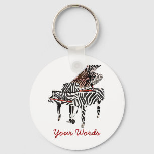 Chaveiro Piano de cauda da zebra -