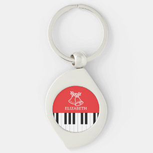 Chaveiro Piano Key Jingle Bell Feliz Natal Vermelho