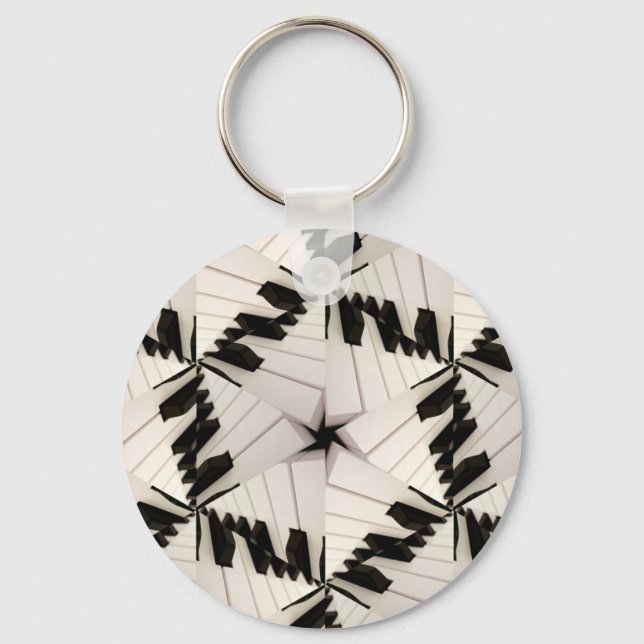 Chaveiro Piano Keys Mandala Kaleidoscope Tecla Ring (Frente)