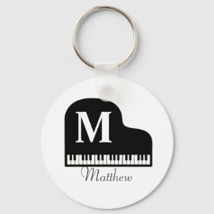 Chaveiro Piano Monograma Personalizado Pianista