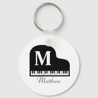 Chaveiro Piano Monograma Personalizado Pianista