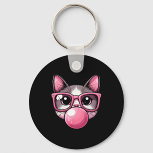 Chaveiro Picante De Gato Bonito E Engraçado, Pulmões Rosa E