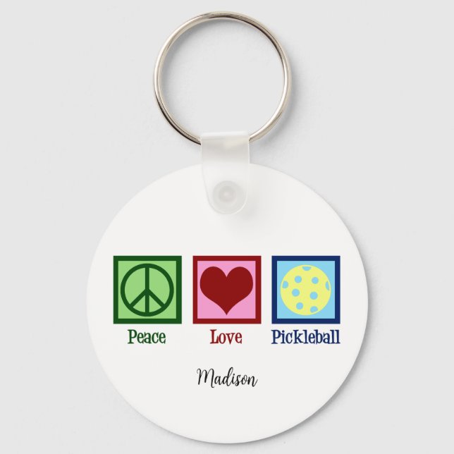 Chaveiro Pickleball de Paz Personalizado (Frente)