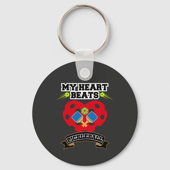Chaveiro Pickleball Heart Paddle Ball Passion Esporte Amor (Frente)