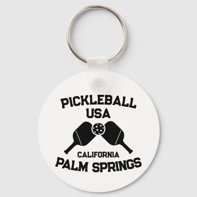 Chaveiro Pickleball Paddle Palm Primaveras Califórnia Perso (Frente)