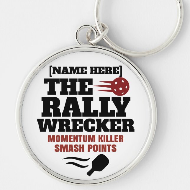 Chaveiro Pickleball Personalized Name The Rally Wrecker  (Frente)