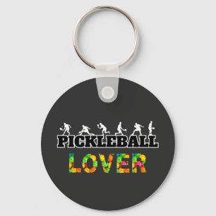 Chaveiro Pickleball Word Male Silhouettes Lover Ball