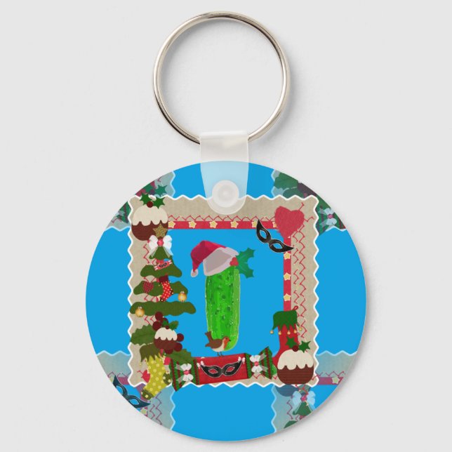 Chaveiro picles de natal feio (Frente)