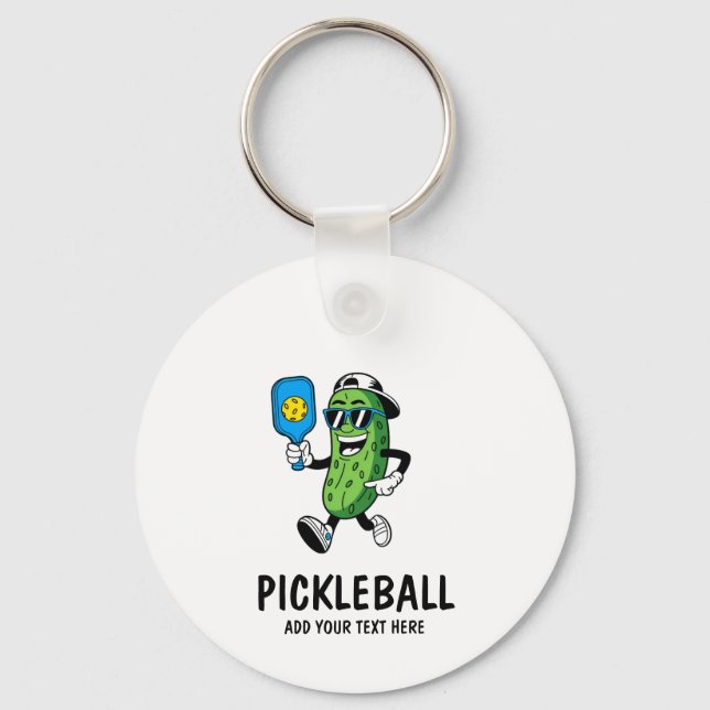 Chaveiro Picles Personalizados Jogando Pickleball Engraçado (Frente)