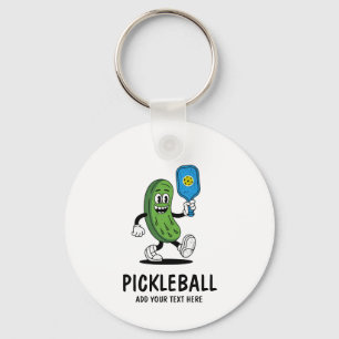 Chaveiro Picles Personalizados Jogando Pickleball Engraçado