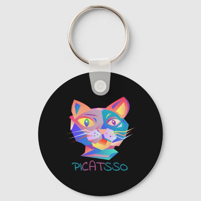 Chaveiro Pico Art Funny Abstrato Cat (Frente)
