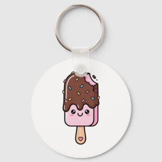 Chaveiro Picolé Fofo Kawaii Sorridente