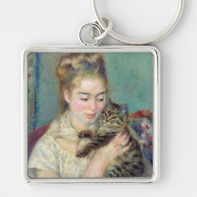 Chaveiro Pierre-Auguste Renoir - Mulher com gato (Frente)
