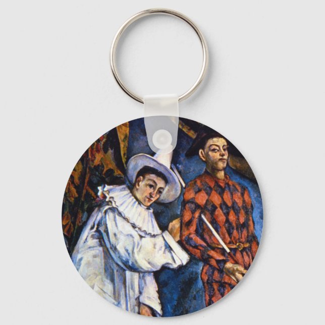 Chaveiro Pierrot e Harlequin, Mardi Gras por Paul Cezanne (Frente)