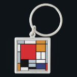 Chaveiro Piet Mondrian - Composição com Grande Plano Vermel<br><div class="desc">Esta pintura a óleo sobre tela de 1920 mostra uma composição com blocos pretos,  vermelhos,  cinzas,  amarelos (laranja) e azuis num estilo que veio a ser conhecido como De Stijl ou Neoplasticismo.</div>
