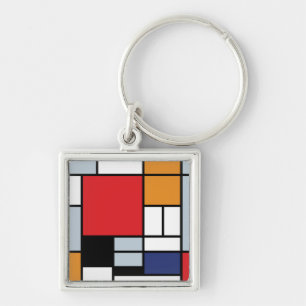 Chaveiro Piet Mondrian - Composição com Plano Vermelho Gran