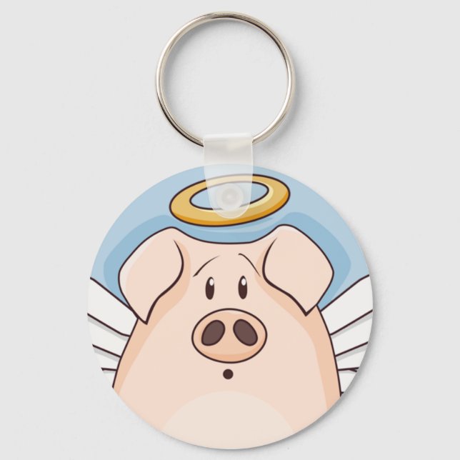 Chaveiro Pig Anjo de Cartoon Bonito (Frente)