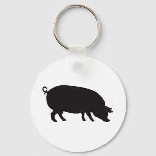 Chaveiro Pig Vintage Wood Engraving