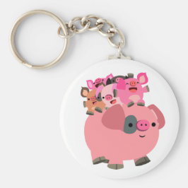 Chaveiro Piglets de Carregando de porco de cartoon