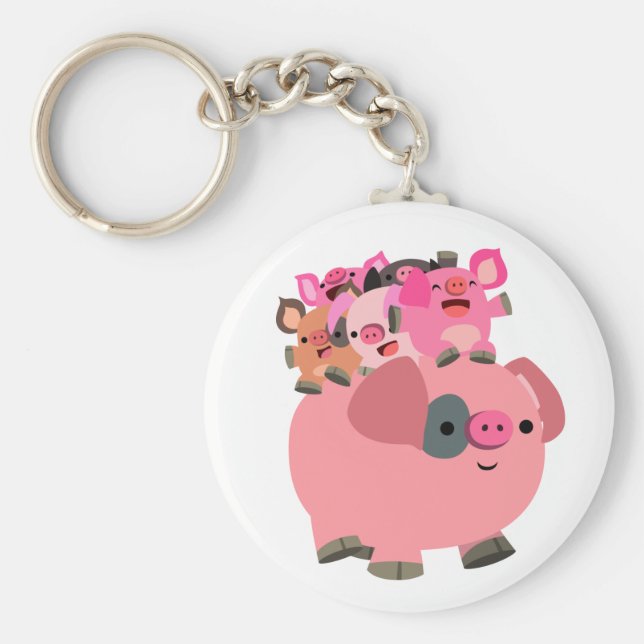 Chaveiro Piglets de Carregando de porco de cartoon (Frente)