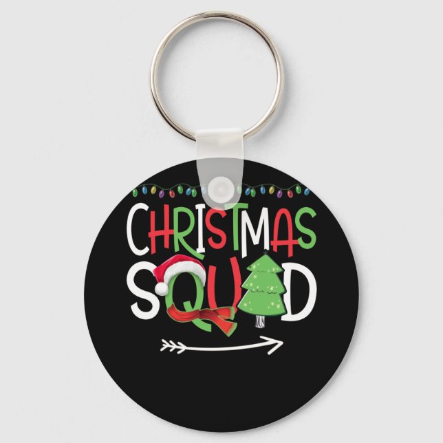 Chaveiro Pijama da Família Árvore Natal Engraçado (Frente)