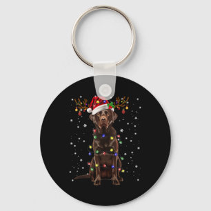 Chaveiro Pijama de Luz de Árvore de Natal Labrador Lab Choc