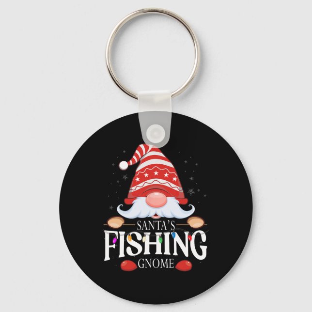 Chaveiro Pijama de Natal Combinando com Gnome de Pesca do P (Frente)