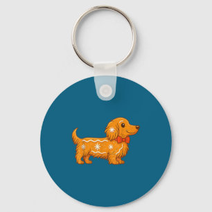 Chaveiro Pijama de Natal de Dachshund de Cabelo Comprido de