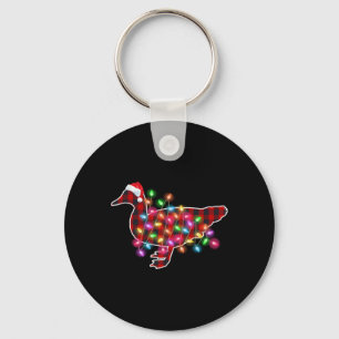 Chaveiro Pijamas de Natal Plaid Buffalo Duck Luzes de Natal