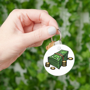 Chaveiro Pilha de Dinheiro com Moedas de Dinheiro