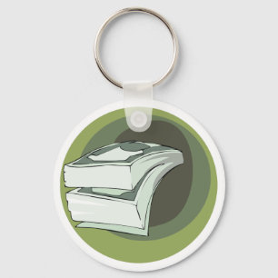 Chaveiro Pilha de Dinheiro em Espécie Notas Verdes