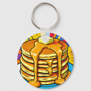 Chaveiro Pilha de Panqueca Pop Art com Xarope